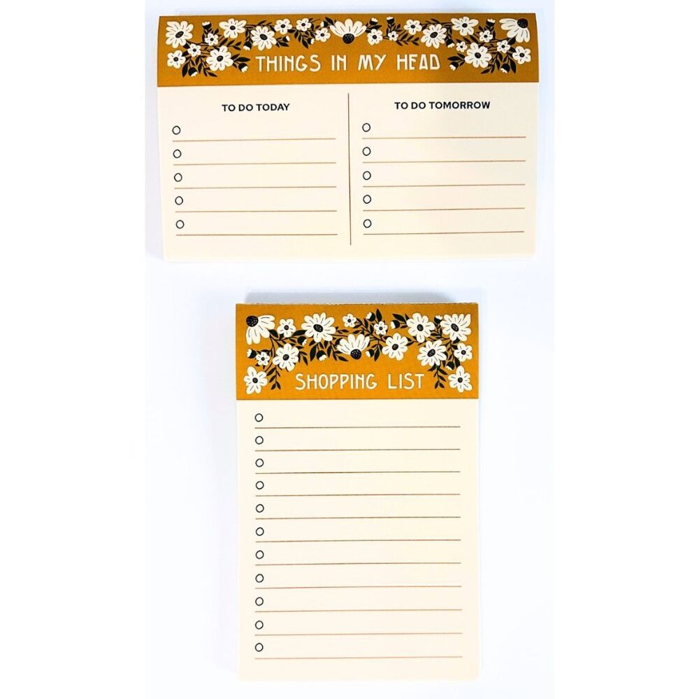 ORGANIZER Magnetic Floral Shopping List Lined To Do Two Pads NEW